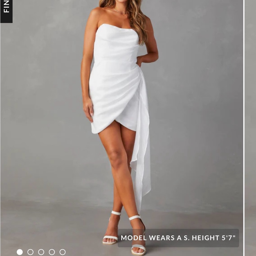 VICI The One Strapless Drape Front Mini Dress